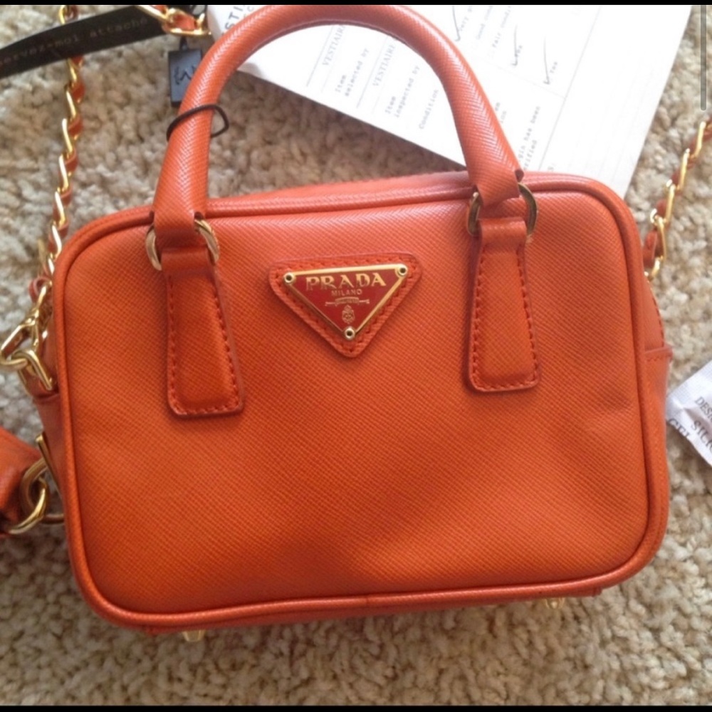 PRADA Saffiano Lux Mini Camera Bag